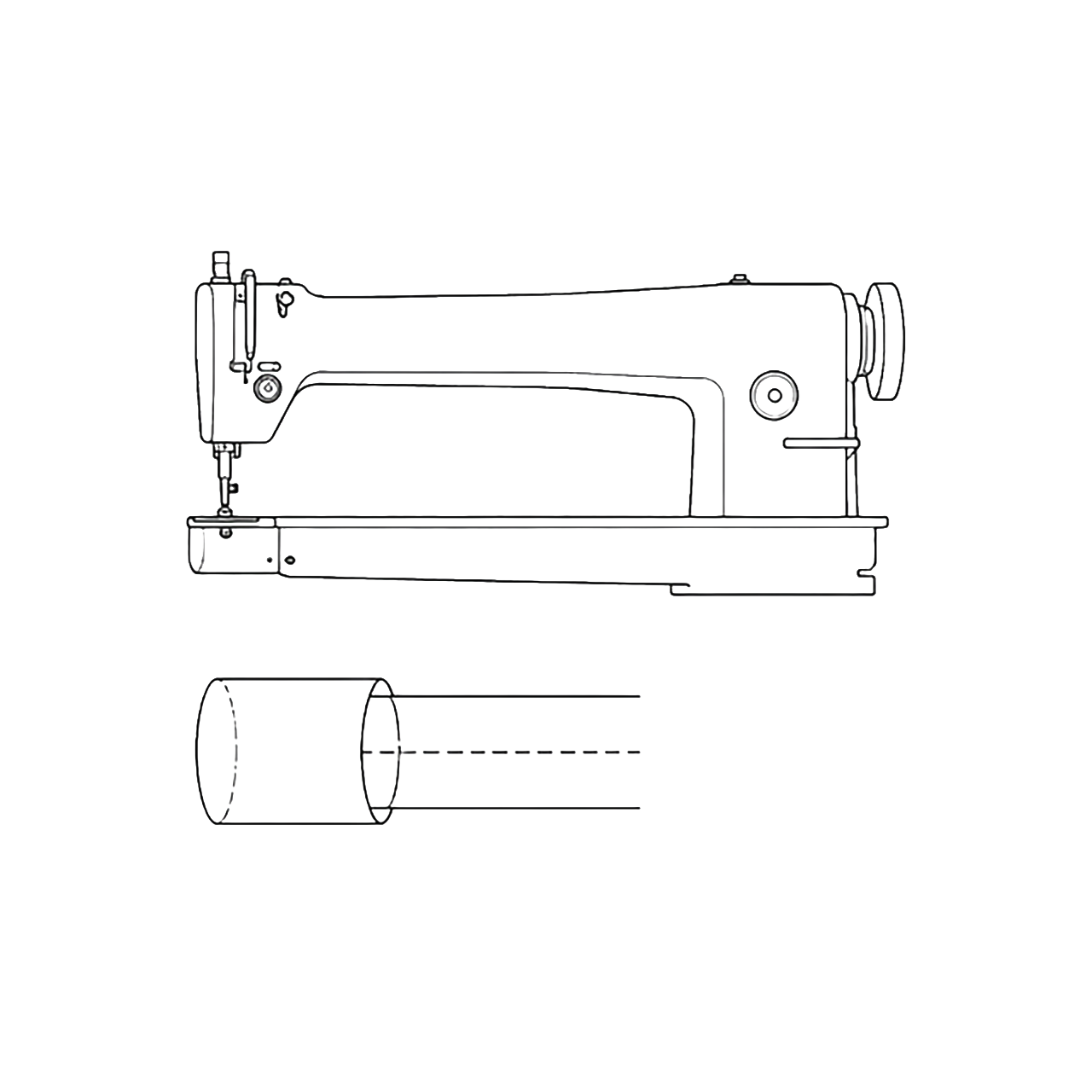 Zeichnung Langarmmaschine (mit KI generiert)